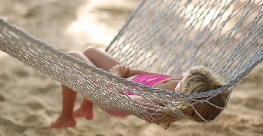 Castaway girl on hammock