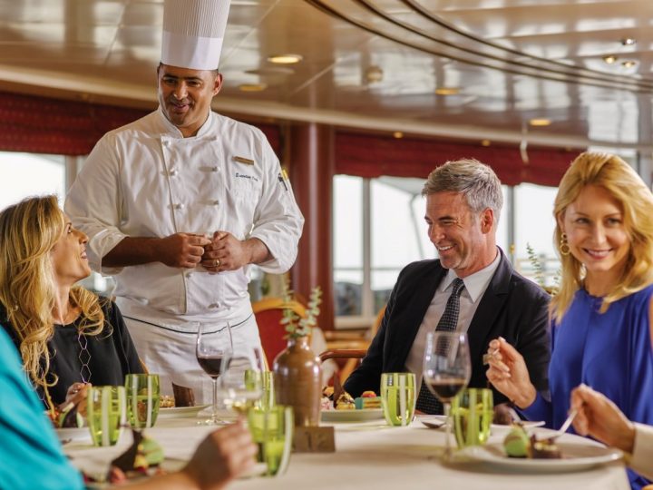 Silversea friends dining with chef